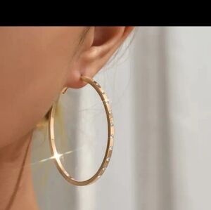 Macy's 18 carat gold plated hoop earings
